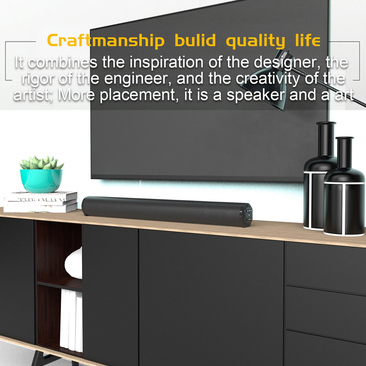 Wireless And Wired TV Speaker Soundbar Stereo Home Theater Sound Bar TF USB RCA Audio Smartphone