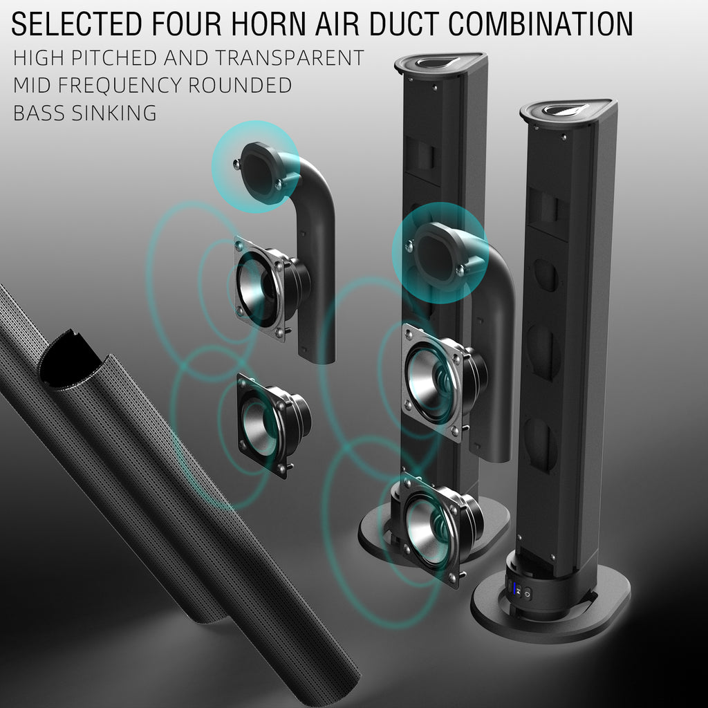Home Theater 3D Stereo Surround Wireless Speaker Multi-Function Subwoofer Soundbar Support Foldable Split For TV/PC