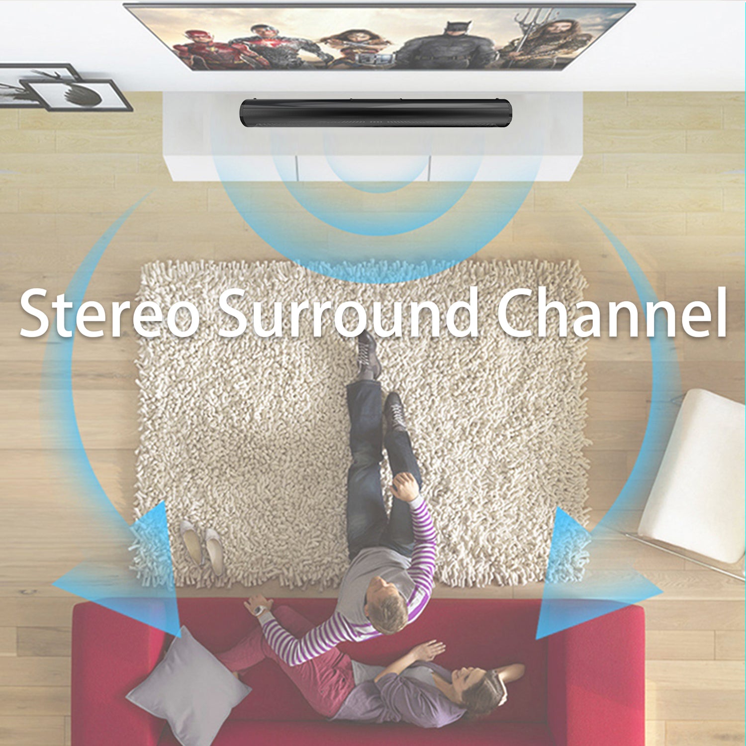 Wireless And Wired TV Speaker Soundbar Stereo Home Theater Sound Bar TF USB RCA Audio Smartphone