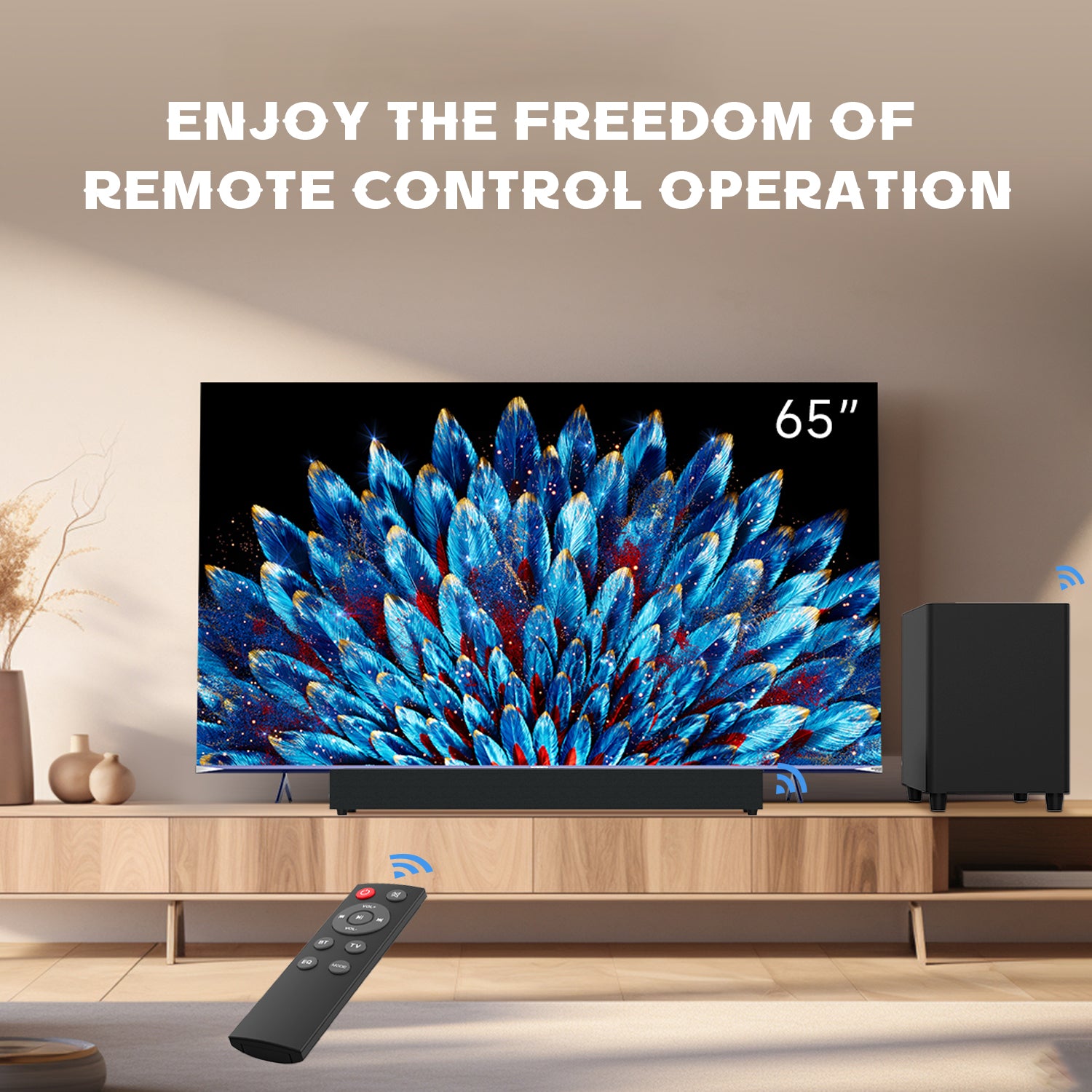 Bluetooth Soundbar With Subwoofer, 2.1 Heavy Bass Surround Sound System, TV Speaker, Home Theater Stereo, Bluetooth 5.0, AUX/USB/Optical/HD(ARC) Connection Audio Smartphone