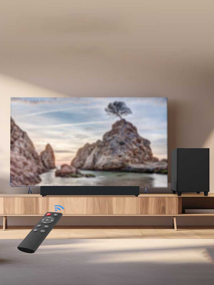 Bluetooth Soundbar With Subwoofer, 2.1 Heavy Bass Surround Sound System, TV Speaker, Home Theater Stereo, Bluetooth 5.0, AUX/USB/Optical/HD(ARC) Connection Audio Smartphone
