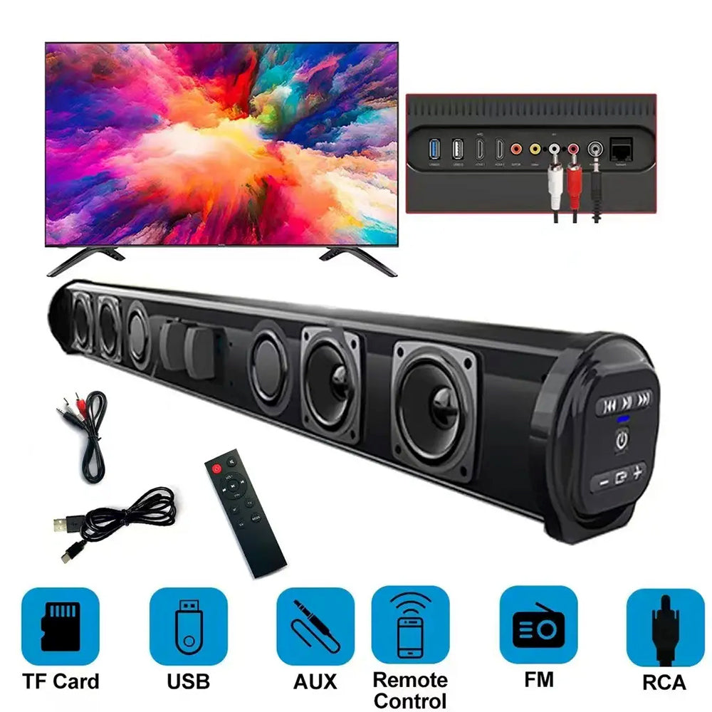 Wireless And Wired TV Speaker Soundbar Stereo Home Theater Sound Bar TF USB RCA Audio Smartphone