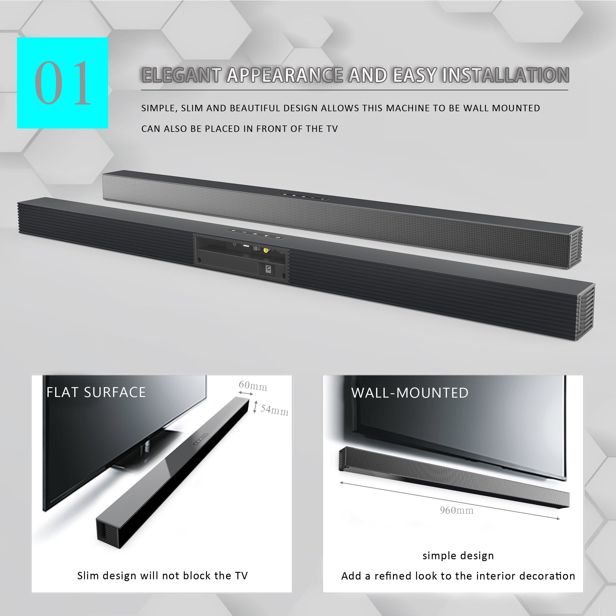 3D Surround Sound Bar Bluetooth Speaker Remote Control  Subwoofer, Low-Power Wireless Remote Control, TV Sound System, Portable Speaker, Home Theater Subwoofer