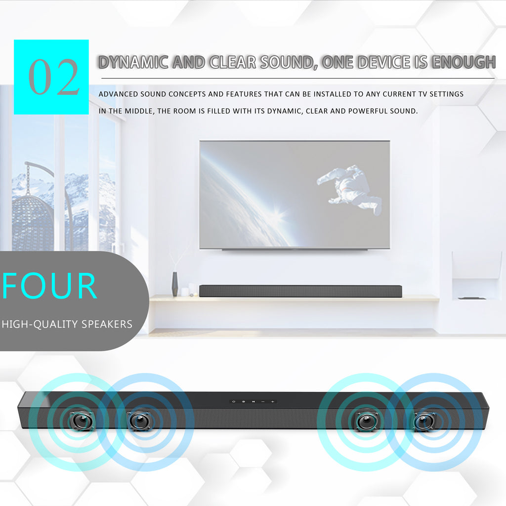 3D Surround Sound Bar Bluetooth Speaker Remote Control  Subwoofer, Low-Power Wireless Remote Control, TV Sound System, Portable Speaker, Home Theater Subwoofer