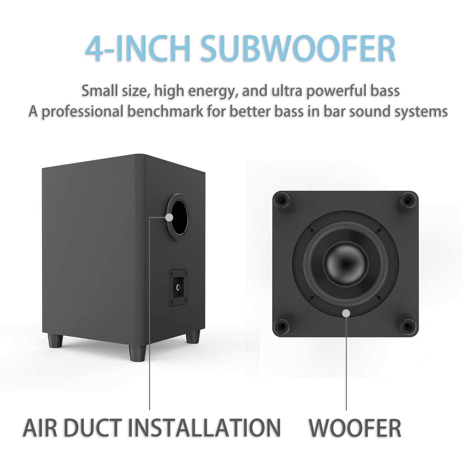 Bluetooth Soundbar With Subwoofer, 2.1 Heavy Bass Surround Sound System, TV Speaker, Home Theater Stereo, Bluetooth 5.0, AUX/USB/Optical/HD(ARC) Connection Audio Smartphone