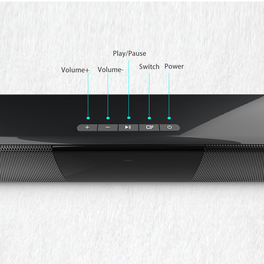 Soundbar Speakers, Bluetooth 5.3, Stereo Soundbar Surround Sound Home Cinema with Remote Control, Support RCA AUX TF-Card