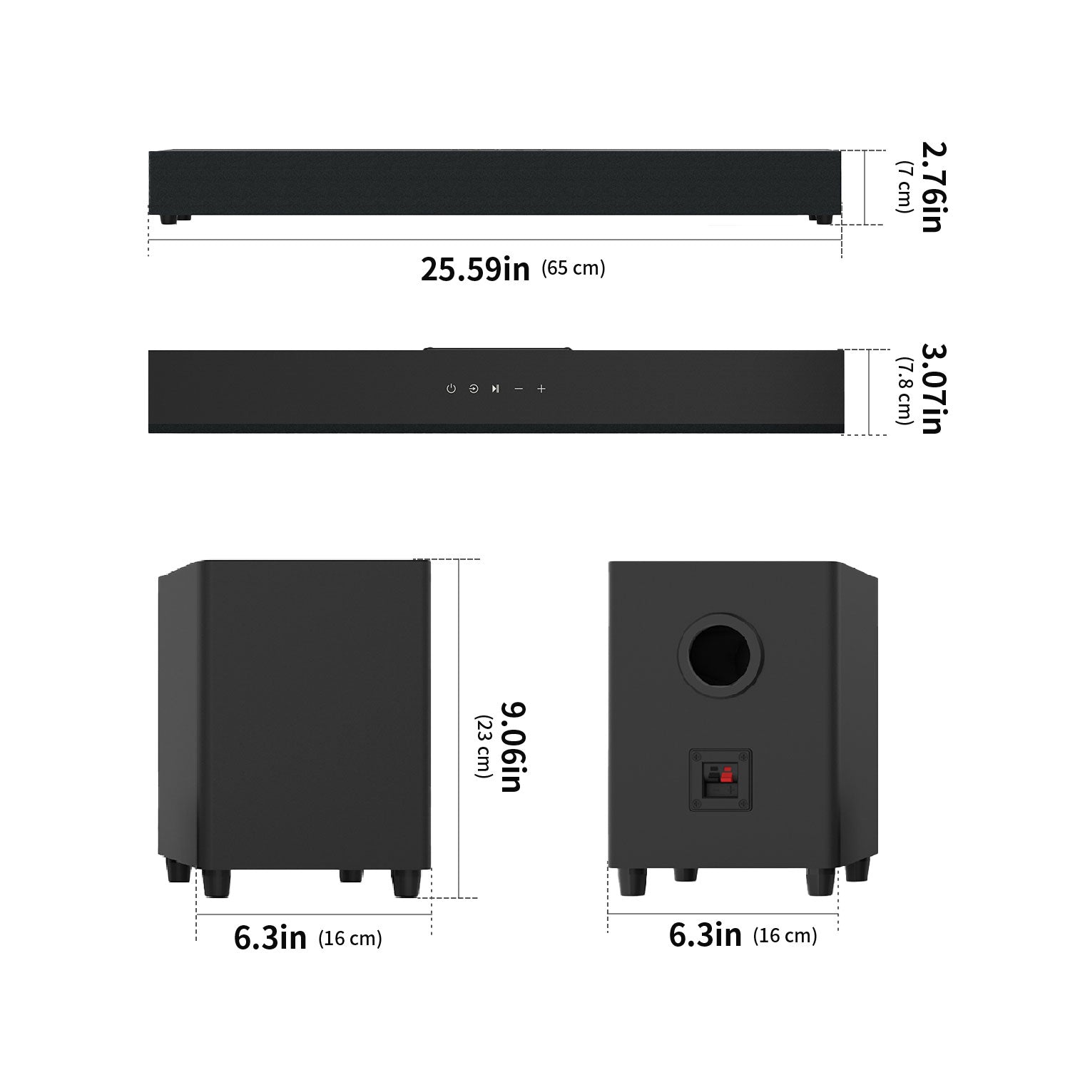 Bluetooth Soundbar With Subwoofer, 2.1 Heavy Bass Surround Sound System, TV Speaker, Home Theater Stereo, Bluetooth 5.0, AUX/USB/Optical/HD(ARC) Connection Audio Smartphone