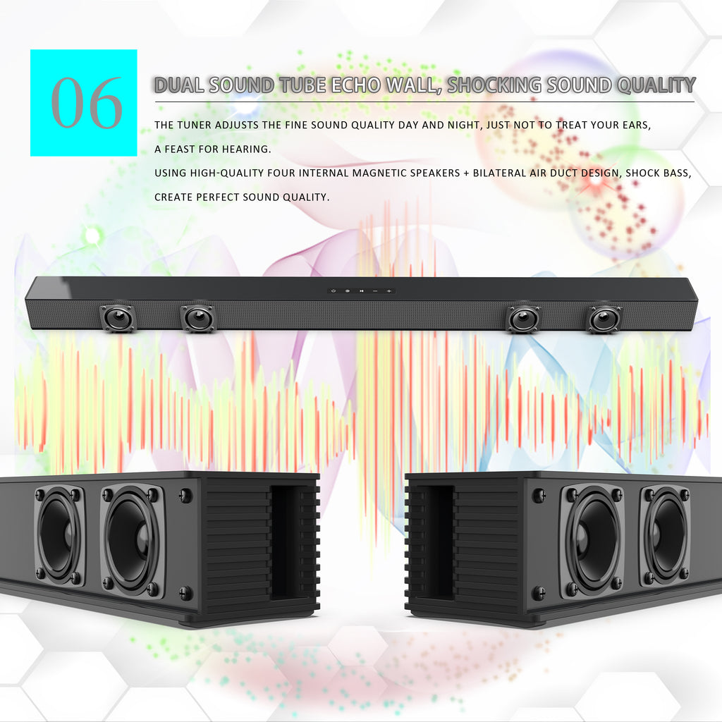 3D Surround Sound Bar Bluetooth Speaker Remote Control  Subwoofer, Low-Power Wireless Remote Control, TV Sound System, Portable Speaker, Home Theater Subwoofer