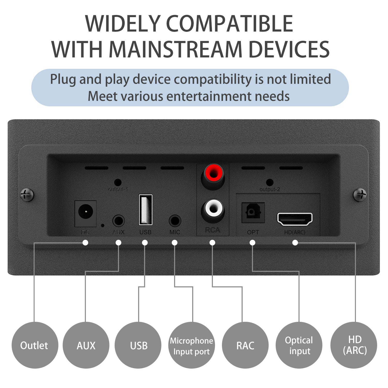 Bluetooth Soundbar With RGB Subwoofer,Heavy Bas  2.1Suround Sound System, Vertical TV speaker, Home Theater Stereo, Bluetooth 5.0, RCA/AUX/USB/HD(ARC)/Optical Connection