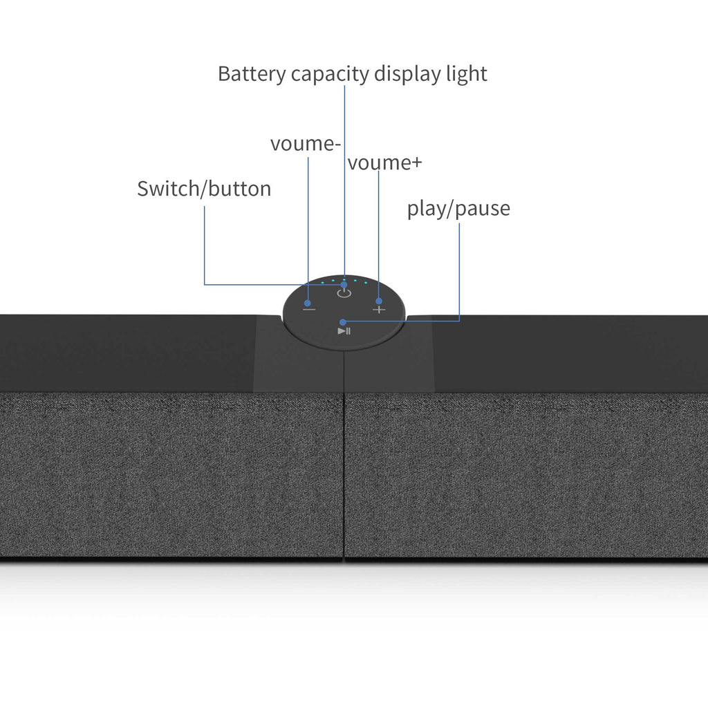 Foldable Sound Bars For TV Speaker, Bluetooth 2.1, Opt, Coaxial, USB, AUX Inputs, Projector TV Sound Bar, PC, Home Theater, 3D Surround Sound System - 26.8 Inch Audio